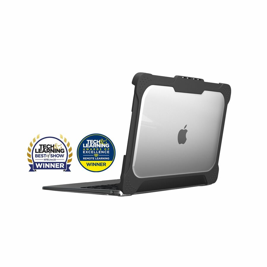 MAXCases Extreme Shell-L for MacBook Air 13.3" (2018-2021 w/Touch ID - Intel/M1 Chips) (Black/Clear)