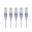 Monoprice 5-Pack, SlimRun Cat6A Ethernet Network Patch Cable, 7ft White