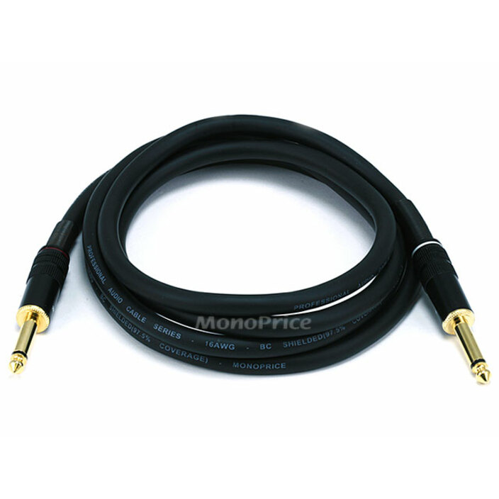 Monoprice 6ft Premier Series 1/4-inch (TS) Male to Male 16AWG Audio Cable (Gold Plated)