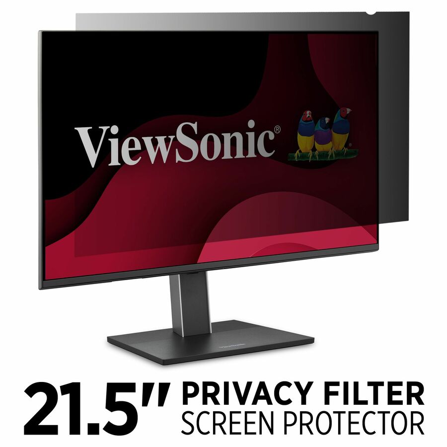 ViewSonic 21.5" Privacy Filter Screen Protector for Widescreen (16:9) LCD Monitor, Lightweight Anti-glare and Anti-scratch, Black.