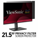 ViewSonic 21.5" Privacy Filter Screen Protector for Widescreen (16:9) LCD Monitor, Lightweight Anti-glare and Anti-scratch, Black.
