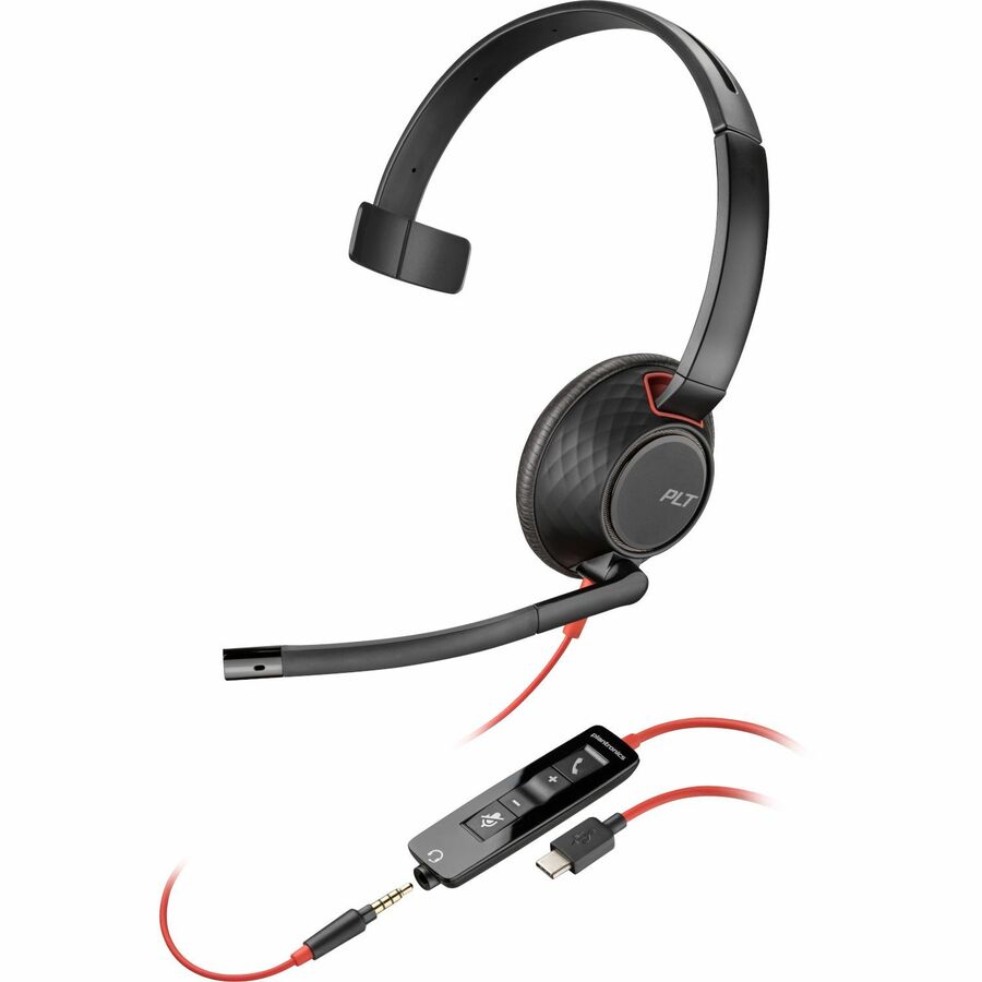 Poly Blackwire 5210 Headset +Inline Cable +USB-C/A Adapter TAA