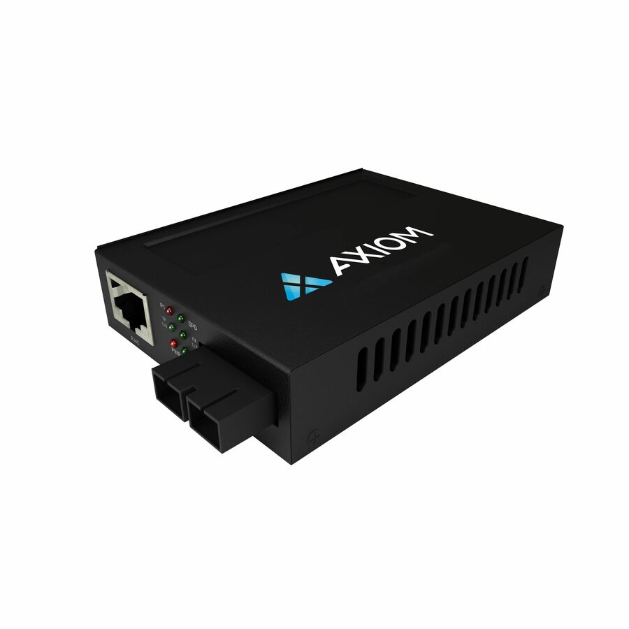 Axiom TAA 1Gbs PoE+ RJ45 to 1000Base-LX Fiber Media Converter - SMF, SC, 10km, 1310nm