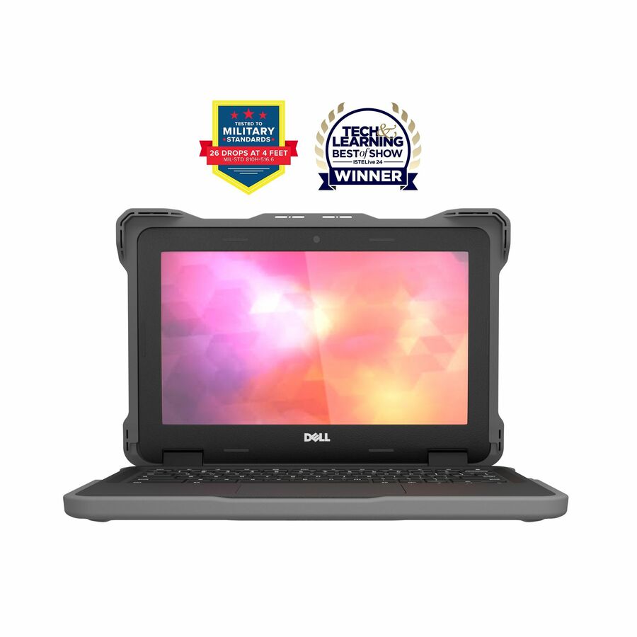MAXCases Extreme Shell-F Slide Chromebook Case for Dell 3330 & 3340 Windows Clamshell 13.3" (Gray/Clear)