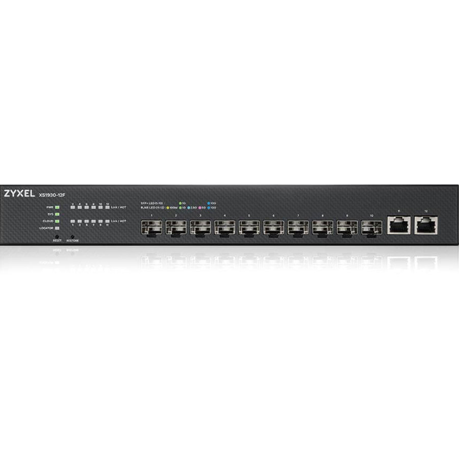 ZYXEL XS1930-12F 10-Port 10G SFP+ L3 Smart Nebula Cloud Managed Switch with 2 10G Ethernet Ports