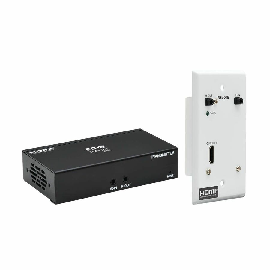 Eaton Tripp Lite Series HDMI over Cat6 Extender Kit, Box Transmitter/Wall Plate Receiver, 4K 60 Hz, 4:4:4, IR, PoC, HDR, HDCP 2.2, 230 ft., TAA