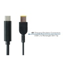 JAR Systems Emulator Charging Cables for Lenovo Devices 4-Pack of USB-C PD to 11.00 x 4.50 mm Rectangle Slim Tip Connectors