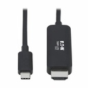 Eaton Tripp Lite Series USB-C to HDMI Adapter Cable (M/M), 4K, 4:4:4, Thunderbolt 3 Compatible, Black, 6 ft. (1.8 m)