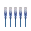 Monoprice 5-Pack, SlimRun Cat6A Ethernet Network Patch Cable, 3ft Blue