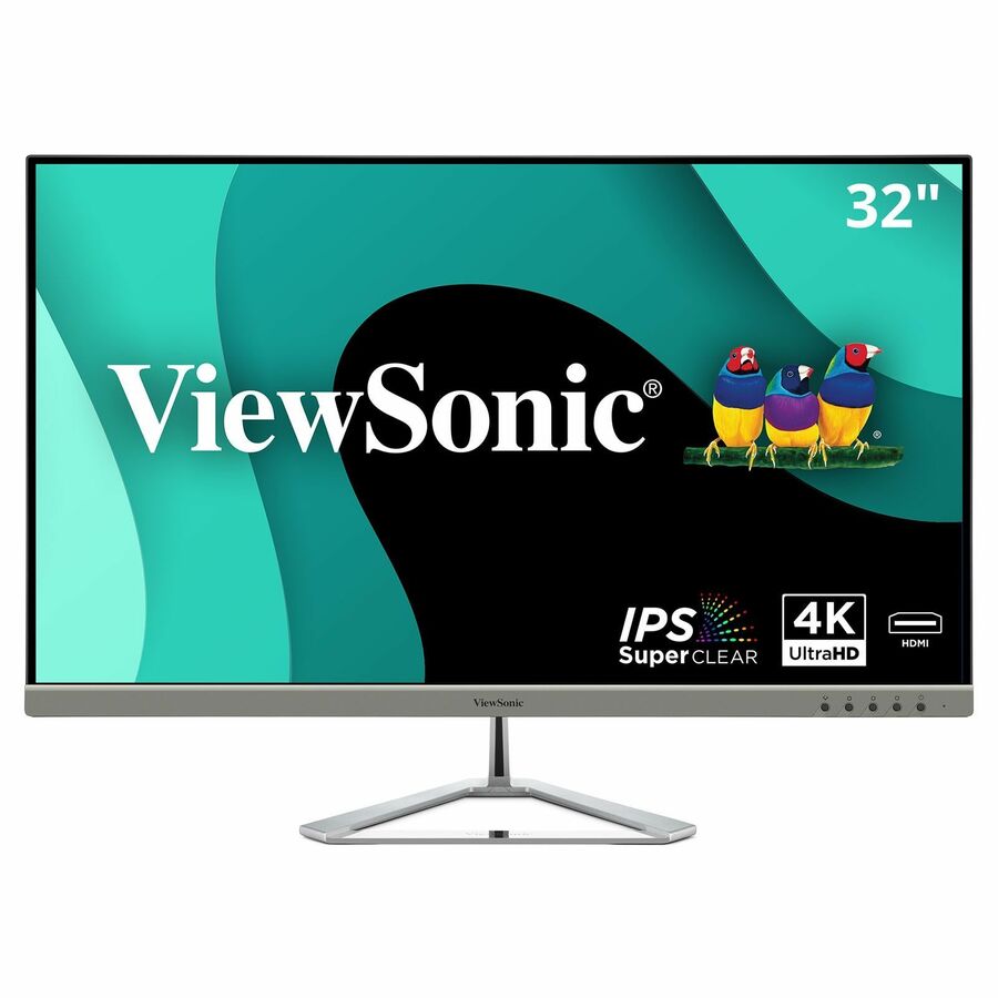 ViewSonic VX3276-4K-MHD 32 Inch 4K Monitor, IPS Display with HDR10 and Eye Care Technology for Ultimate Home and Office Entertainment, Ultra-Thin Bezels, DisplayPort for Daisy Chain, and HDMI Inputs