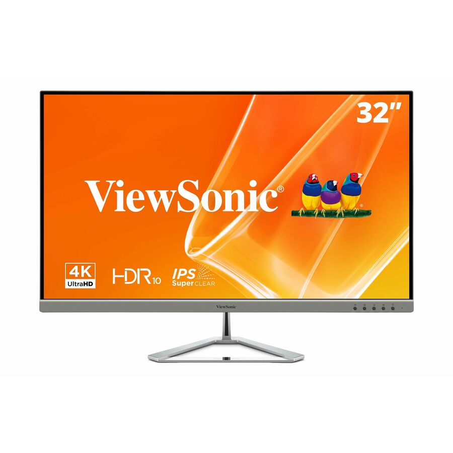 ViewSonic VX3276-4K-MHD 32 Inch 4K Monitor, IPS Display with HDR10 and Eye Care Technology for Ultimate Home and Office Entertainment, Ultra-Thin Bezels, DisplayPort for Daisy Chain, and HDMI Inputs