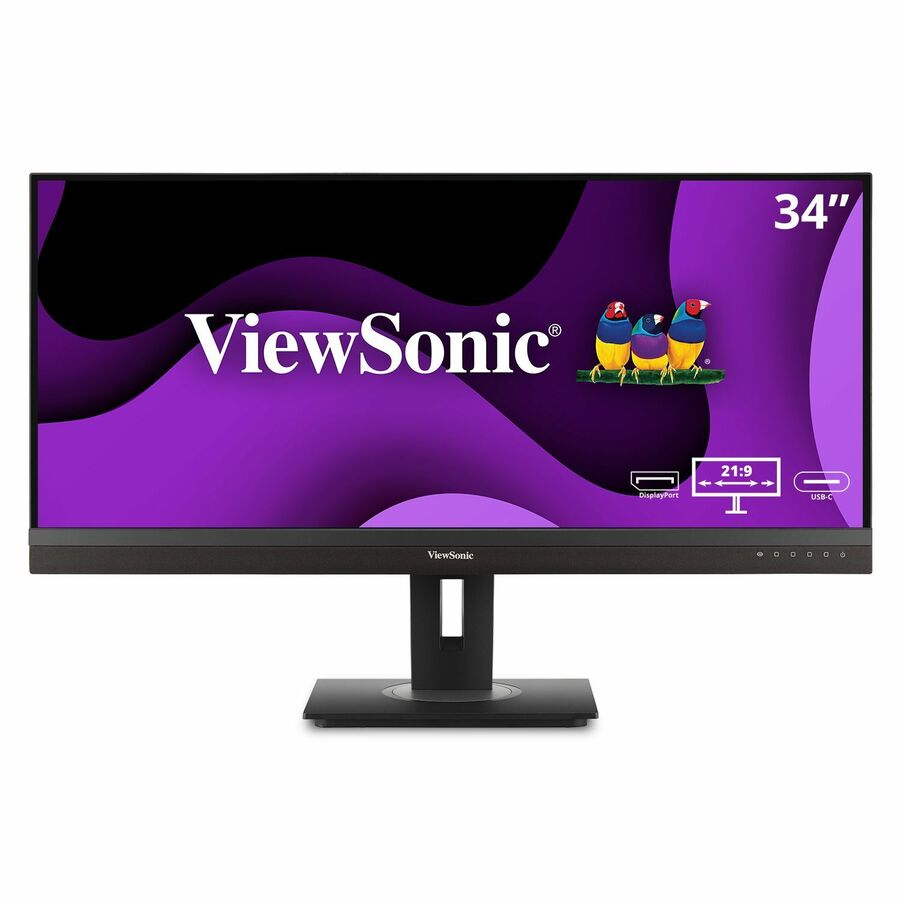 ViewSonic VG3456A 34" Class UW-QHD Curved Screen LED Monitor - 21:9 - Black