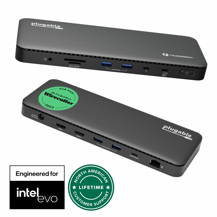 Plugable Thunderbolt 4 Dock, 100W Charging (96W Certified), Dual HDMI Docking Station for Windows and Mac