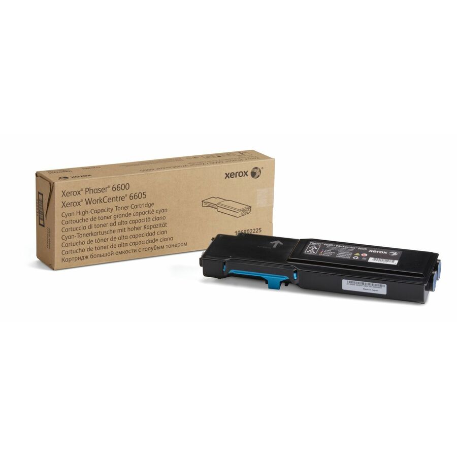 Xerox Genuine Phaser™ 6600, WorkCentre™ 6605 Cyan High capacity Toner Cartridge (6000 Pages) - 106R02225