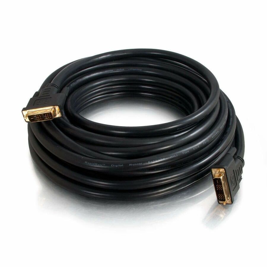 C2G 15ft Pro Series Single Link DVI-D™ Digital Video Cable M/M - In-Wall CL2-Rated - Black