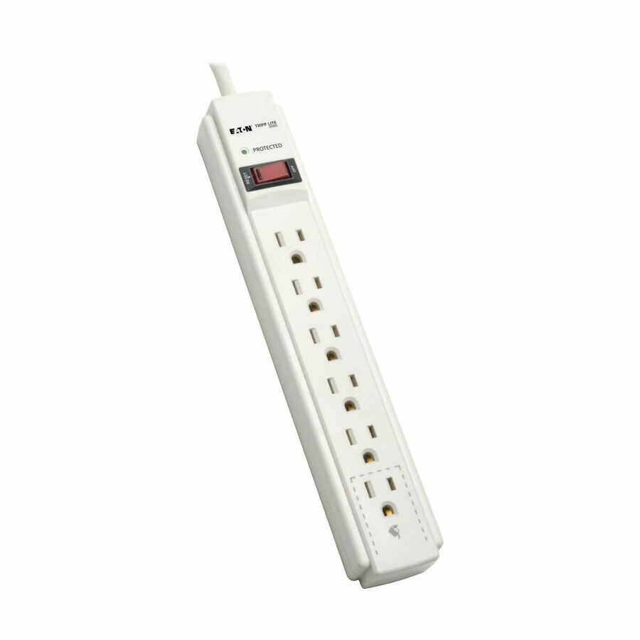 Eaton Tripp Lite Series Protect It! 6-Outlet Surge Protector, 6 ft. Cord, 900 Joules, Diagnostic LED, Light Gray Housing