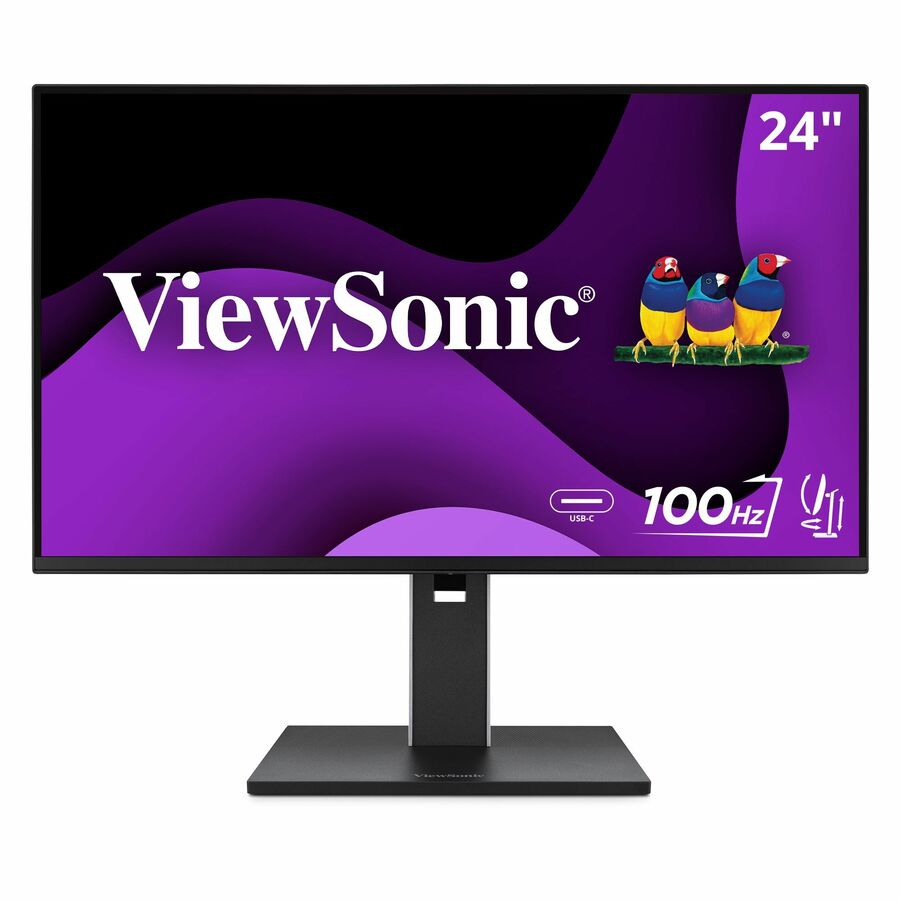 ViewSonic VG2452 24 Inch 1080p Monitor, IPS Display with 100Hz for Smooth Home and Office Productivity, Full Ergonomic Adjustability, 5-Port USB Hub, 65W USB-C, HDMI, and DisplayPort Inputs