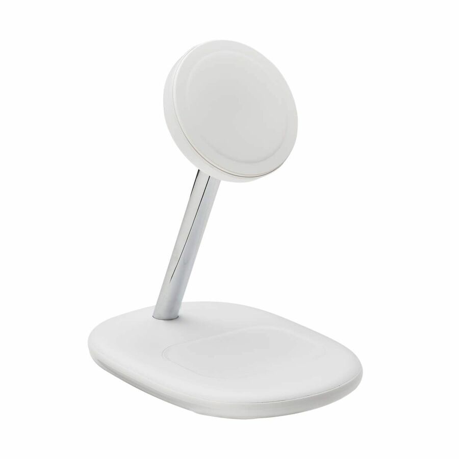 Eaton Tripp Lite Series 20W MagSafe Wireless Charging Stand for iPhone 12-16 and AirPods - Apple MFI Certified Fast Charger with 3 ft USB-C Cable, White