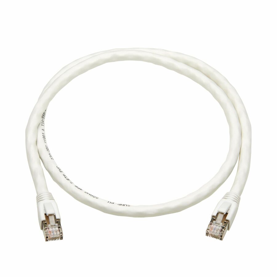 Eaton Tripp Lite Series Cat8 40G Snagless SSTP Ethernet Cable (RJ45 M/M), PoE, White, 1 ft. (0.3 m)