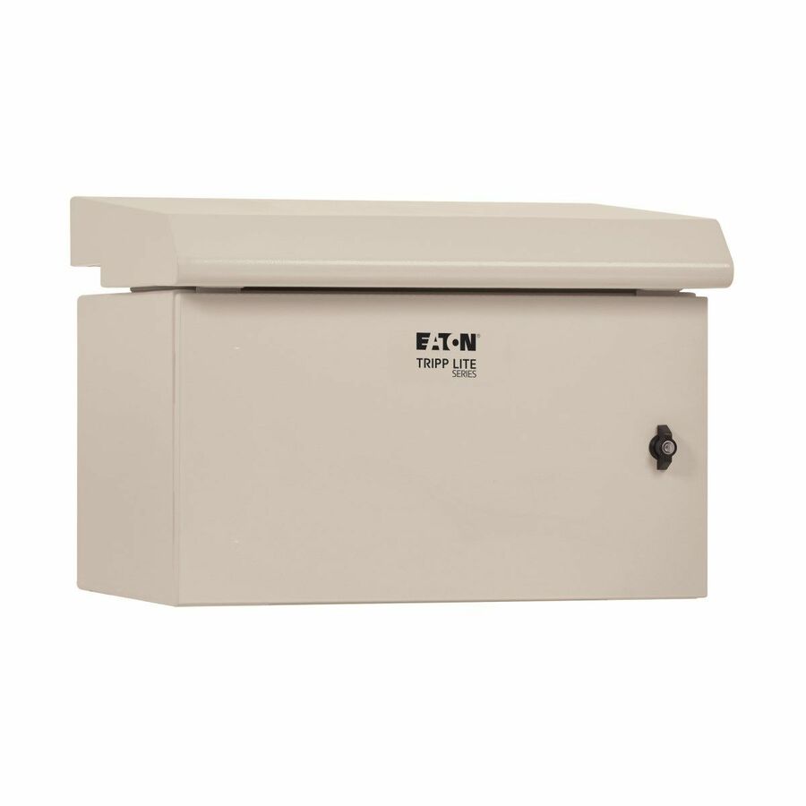 Tripp Lite by Eaton SmartRack Industrial Enclosure with Lock - NEMA 3R, Wall Mount, Metal Construction, Hinged Back, Internal Fans, 28 in. Depth, 6U, Gray
