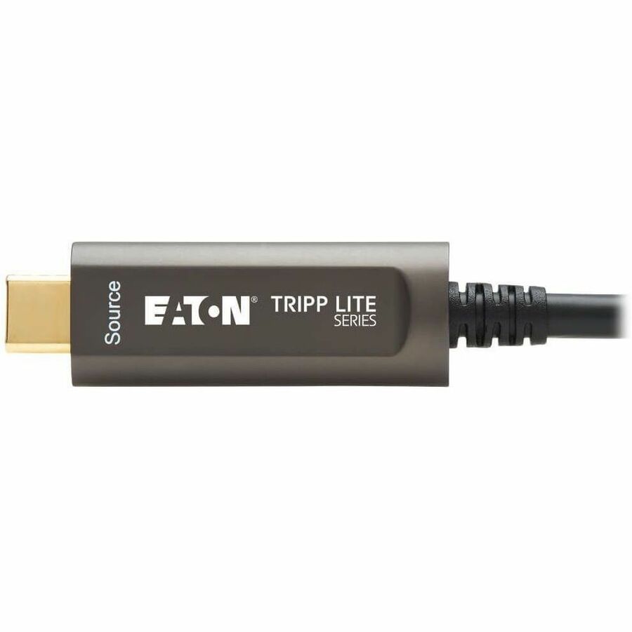 Tripp Lite by Eaton USB-C to USB-C Plenum-Rated Fiber Active Optical Cable (AOC) - 4K 60 Hz HDR 4:4:4 M/M Black 10 m (33 ft.)
