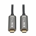 Eaton Tripp Lite Series USB-C AOC Cable (M/M) - USB 3.2 Gen 2 (10 Gbps) Plenum-Rated Fiber Active Optical Cable - Data Only, Black, 30 m (98 ft.)