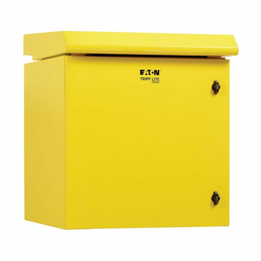Tripp Lite by Eaton SmartRack Industrial Enclosure with Lock - NEMA 3R, Wall Mount, Metal Construction, Internal Fans, 23 in. Depth, 12U, Yellow