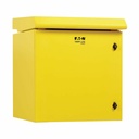 Tripp Lite by Eaton SmartRack Industrial Enclosure with Lock - NEMA 3R, Wall Mount, Metal Construction, Internal Fans, 23 in. Depth, 12U, Yellow