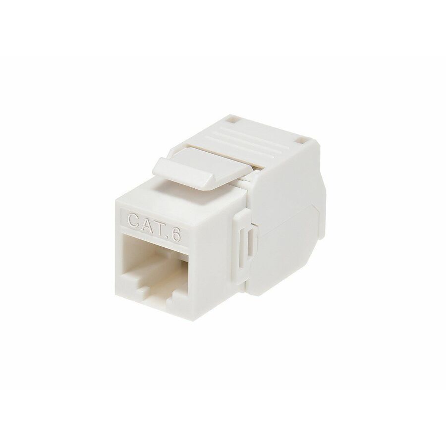Monoprice Cat6 RJ45 Toolless 180-Degree Keystone Jack for 22-24AWG Solid Wire, White