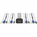 Eaton Tripp Lite Series 4-Port VGA KVM Switch with Built-In VGA, USB and 3.5 mm Audio Cables, TAA