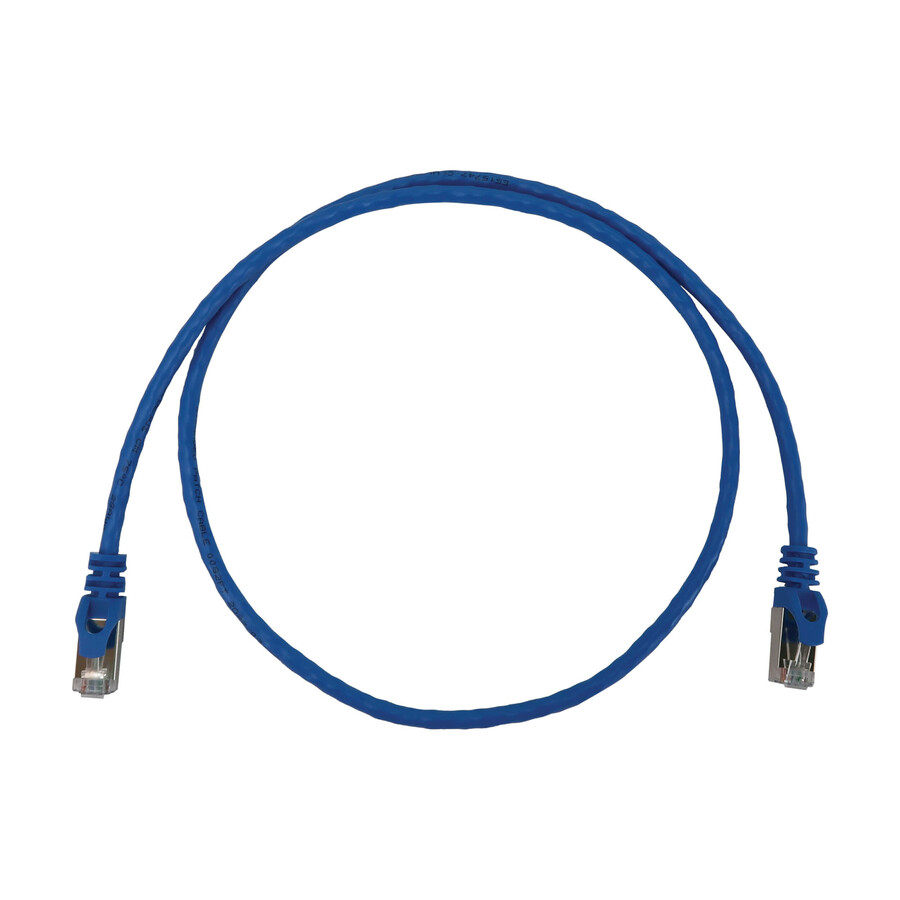 Eaton Tripp Lite Series Cat6a 10G Snagless Shielded Slim STP Ethernet Cable (RJ45 M/M), PoE, Blue, 3 ft. (0.9 m)