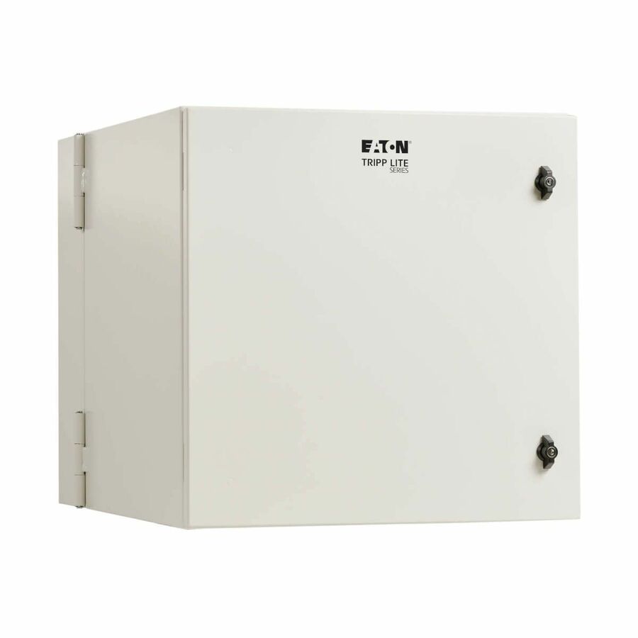 Tripp Lite by Eaton SmartRack Industrial Enclosure with Lock - NEMA 4, Wall Mount, Metal Construction, Hinged Back, 28 in. Depth, 12U, Gray