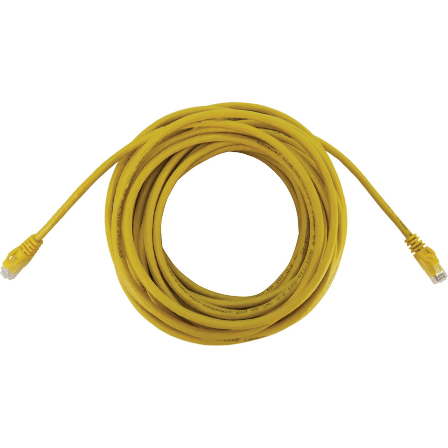 Eaton Tripp Lite Series Cat6a 10G Snagless Molded UTP Ethernet Cable (RJ45 M/M), PoE, Yellow, 50 ft. (15.2 m)