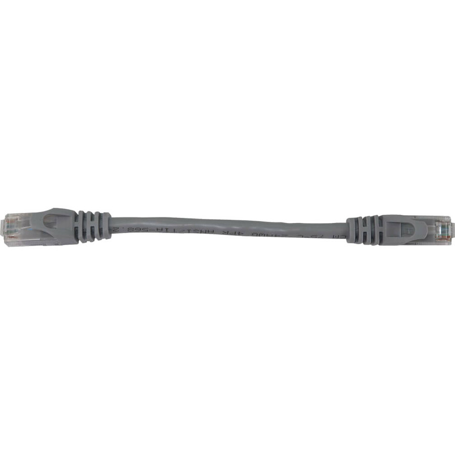 Eaton Tripp Lite Series Cat6a 10G Snagless Molded UTP Ethernet Cable (RJ45 M/M), PoE, Gray, 6 in. (15 cm)