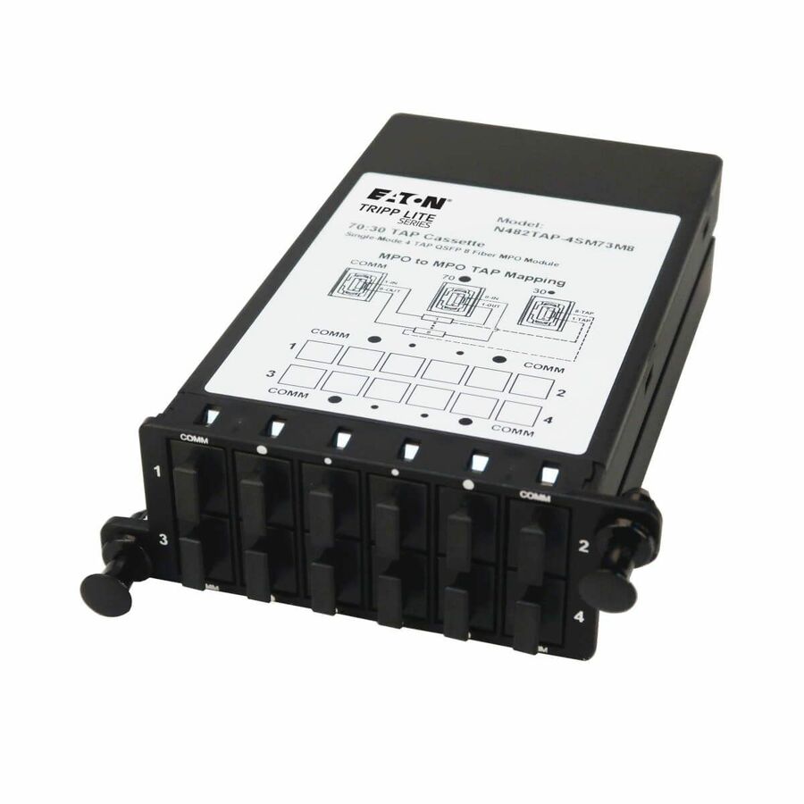 Eaton Tripp Lite Series Fiber TAP Cassette - Singlemode, 8-Fiber MPO to MPO, 4 Monitoring Ports, 70/30 Split
