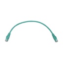 Eaton Tripp Lite Series Cat6a 10G Snagless Molded UTP Ethernet Cable (RJ45 M/M), PoE, Aqua, 1 ft. (0.3 m)
