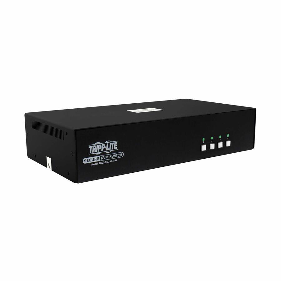Tripp Lite series Secure KVM Switch, 4-Port, Dual Head, DVI to DVI, NIAP PP4.0, Audio, CAC, TAA