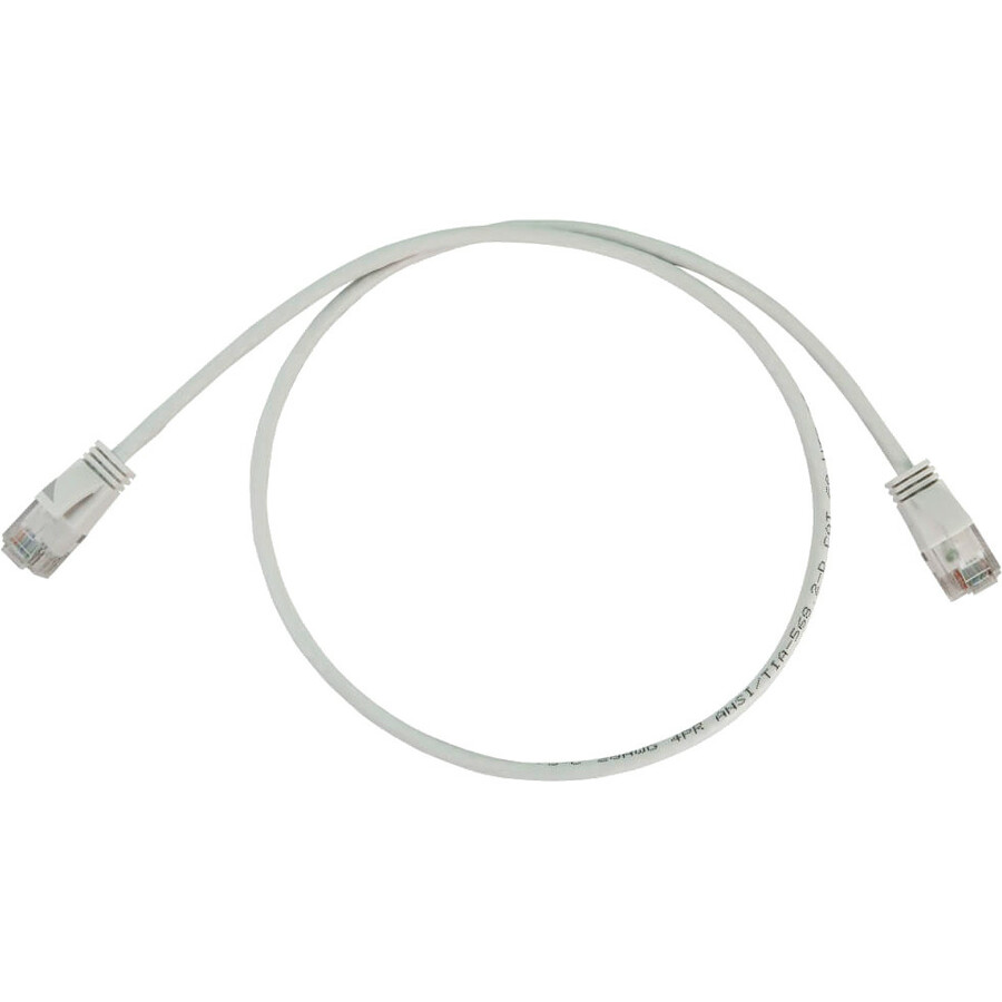 Eaton Tripp Lite Series Cat6a 10G Snagless Molded Slim UTP Ethernet Cable (RJ45 M/M), PoE, White, 2 ft. (0.6 m)