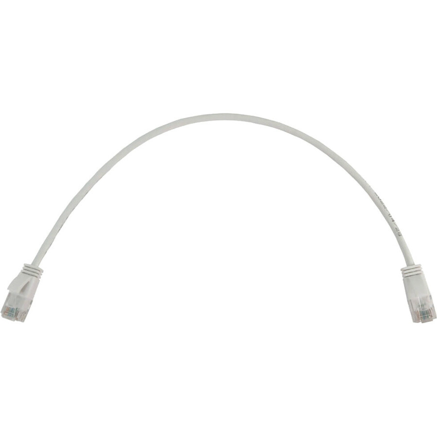 Tripp Lite by Eaton Cat6a 10G Snagless Molded Slim UTP Ethernet Cable (RJ45 M/M), PoE, White, 1 ft. (0.3 m)