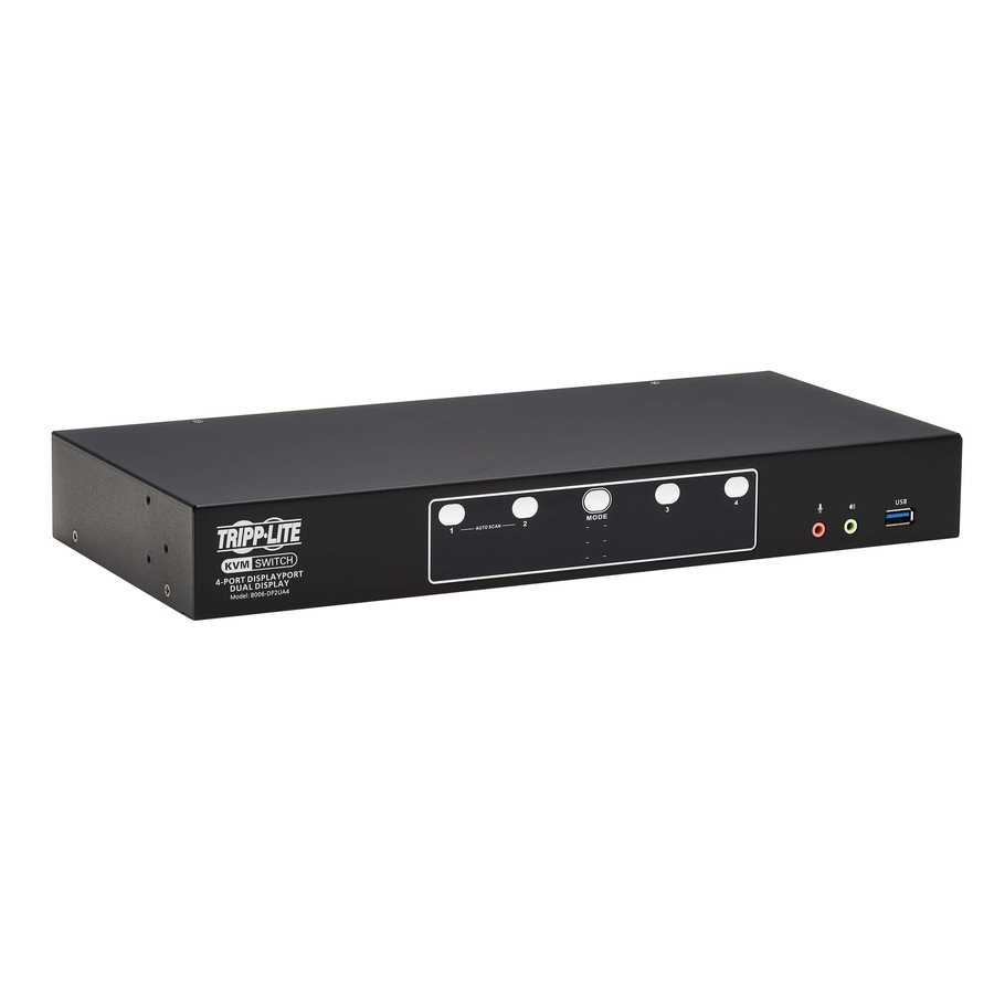Tripp Lite by Eaton 4-Port DisplayPort Dual-Display KVM Switch - 4K 60 Hz USB 3.2 Gen 1 HDCP 2.2 USB Sharing
