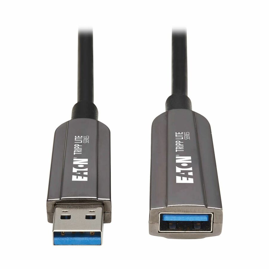 Tripp Lite by Eaton USB 3.2 Gen 1 CL3-Rated Fiber Active Optical Cable (AOC) - Extension/Repeater A M/F Black 20 m (65 ft.)