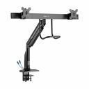 Eaton Tripp Lite Series Safe-IT Precision-Placement Dual-Display Desk Clamp or Grommet with Antimicrobial Tape for 17" to 35" Displays, USB Ports