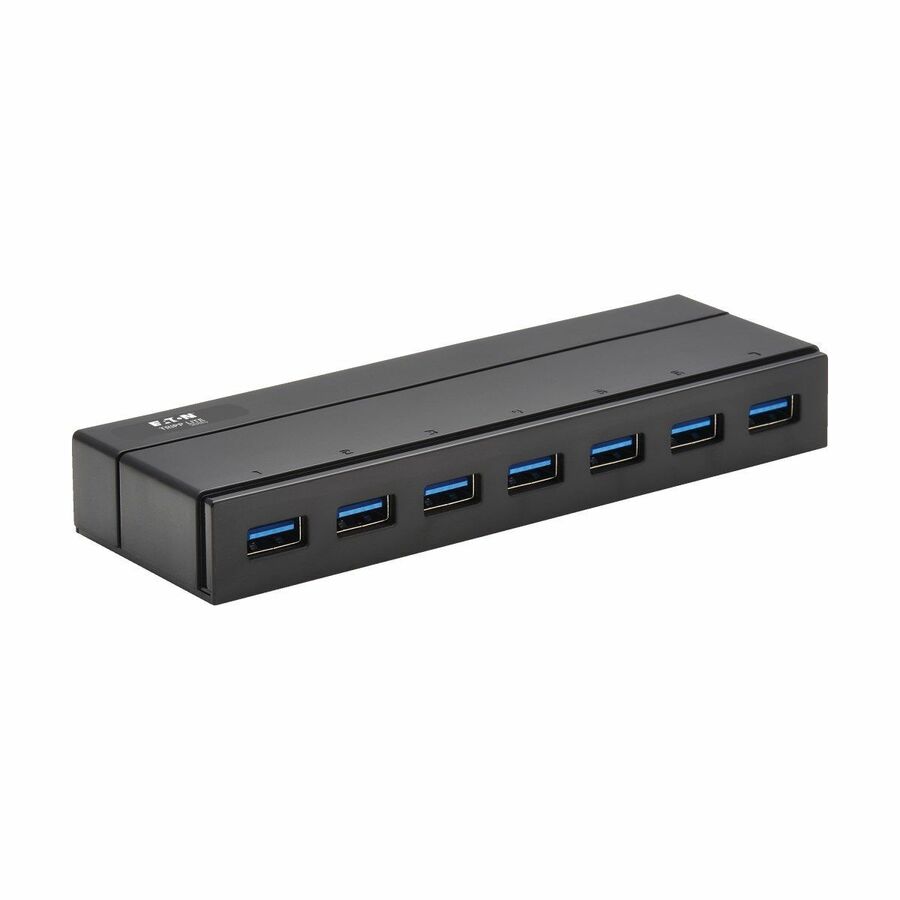 Eaton Tripp Lite Series 7-Port USB-A Mini Hub - USB 3.x (5Gbps), International Plug Adapters