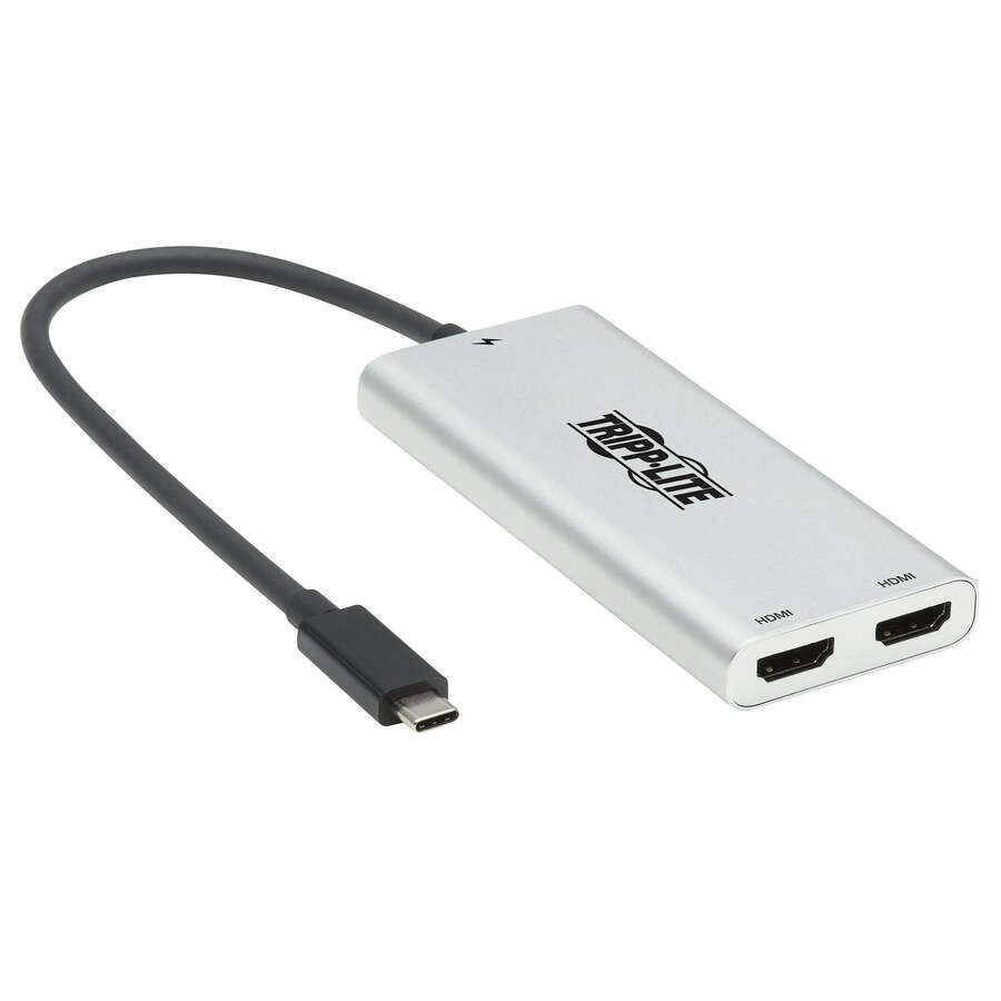 Eaton Tripp Lite Series Dual-Monitor Thunderbolt 3 to HDMI Adapter (M/2xF) - 4K 60 Hz, 4:4:4, Silver