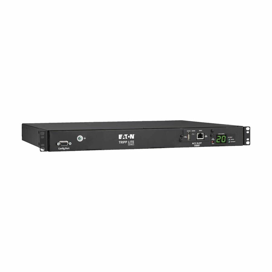 Tripp Lite by Eaton PDU 3.8kW 200-240V Single-Phase ATS/Monitored PDU - 8 C13 and 2 C19 Outlets Dual C20 Inlets 12 ft. Cords Network Card 1U TAA