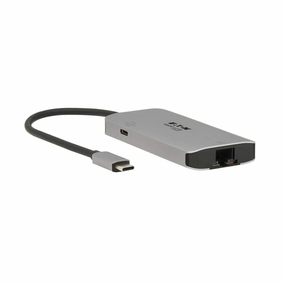 Eaton Tripp Lite Series 3-Port USB-C Hub - USB 3.x (5Gbps) Hub Ports, Gigabit Ethernet, Thunderbolt 3, 100W PD Charging, Aluminum Housing