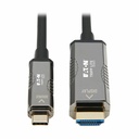 Eaton Tripp Lite Series High-Speed USB-C to HDMI Fiber Active Optical Cable (AOC) - UHD 4K 60 Hz, HDR, CL3 Rated, Black, 15 m (49 ft.)