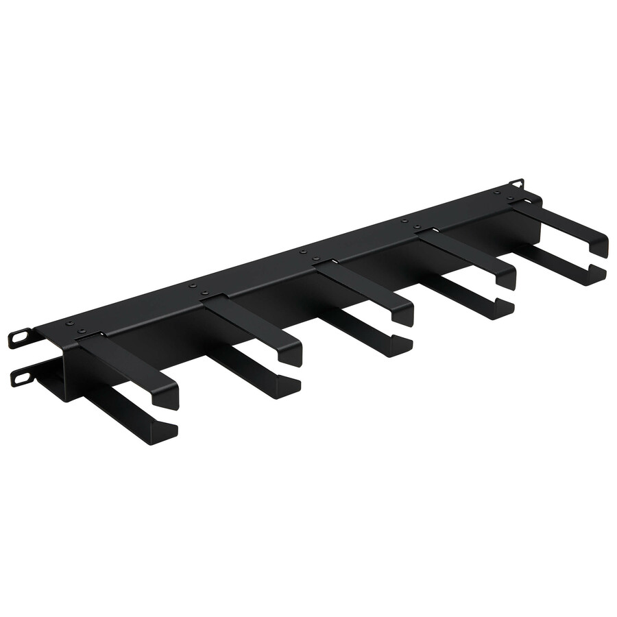 Eaton Tripp Lite Series Horizontal Cable Manager - Metal Rings, Black, 1U