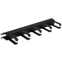 Eaton Tripp Lite Series Horizontal Cable Manager - Metal Rings, Black, 1U