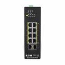 Eaton Tripp Lite Series 8-Port Lite Managed Industrial Gigabit Ethernet Switch - 10/100/1000 Mbps, PoE+ 30W, 2 GbE SFP Slots, -10° to 60°C, DIN Mount, TAA